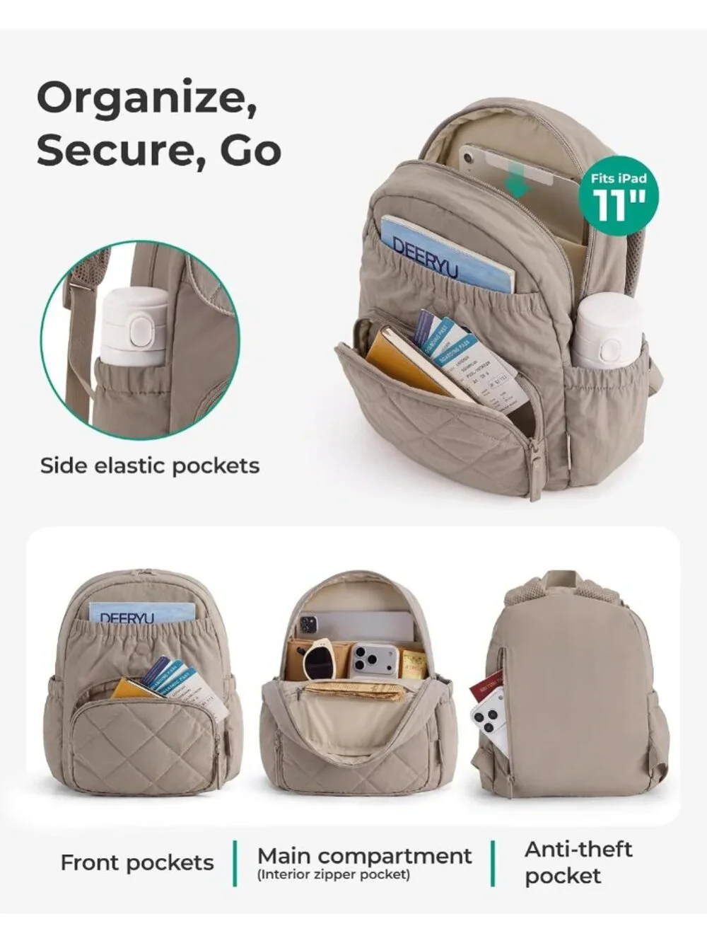 Cute Puffer Mini Backpack Purse for Women - Stylish Daypack, Lightweight